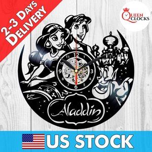 Disney Aladdin Clock Vinyl Gift for Women Decor